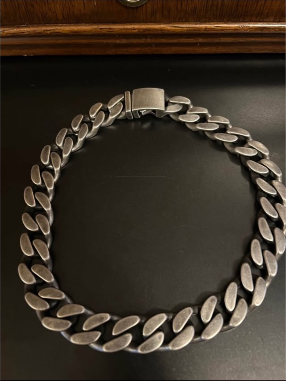 Men's Matte Silver Cuban Link Necklace